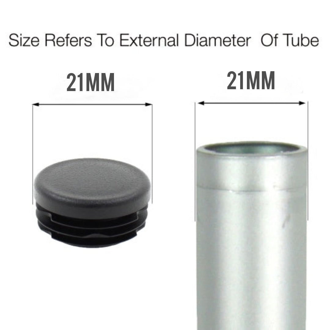 Plastic end cap for round pipe