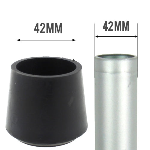 MODEL MT-206 SIZE 42mm MULTI PURPOSE PLASTIC BOTTOMS FOR TABLE & CHAIR LEGS & ALL OTHER TUBULAR FEET