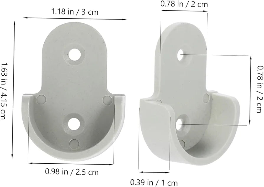 MCA-116 Size 25mm Plastic Bracket Holder for Wardobe Rod