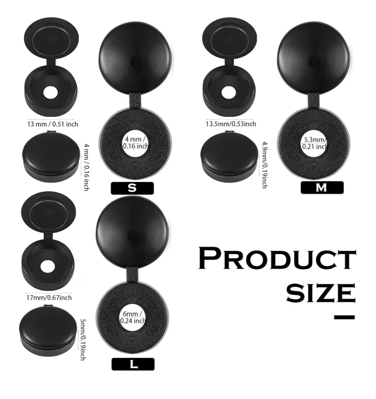 MNC-611 Hinged Screw Cover Caps Plastic Shutter Fold Screw Snap Covers Washer Flip Tops