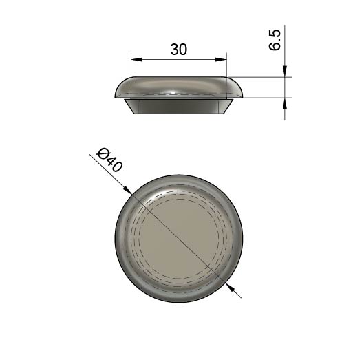 MHC-508 Size 30 mm Cable Entry Closed Blind Grommet