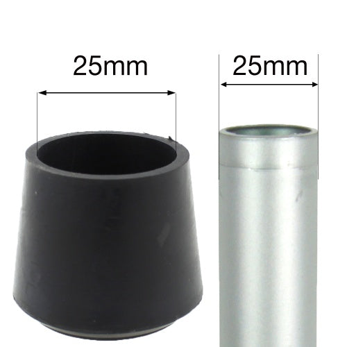 MRC-E-136 SIZE 25MM EXTERNAL RUBBER ROUND CAP