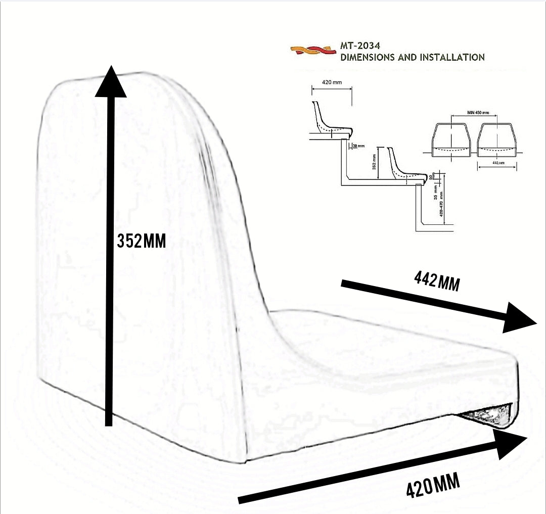 STADIUM SEAT MT-2034 DRAWING